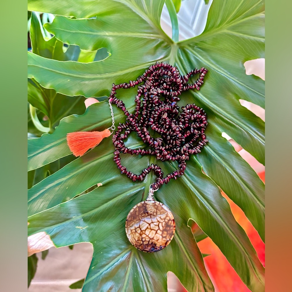 Agate & Garnet necklace set